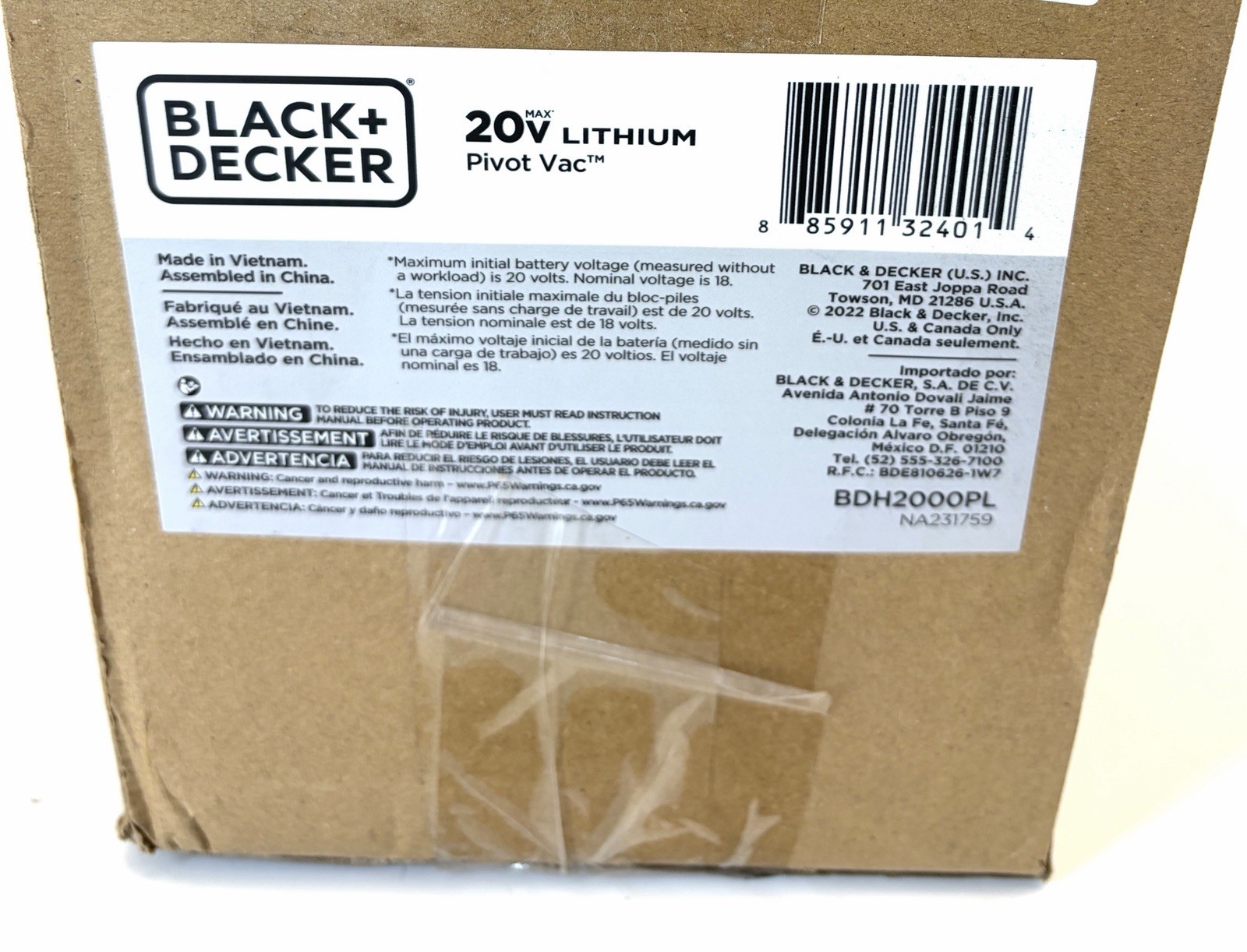 BLACK+DECKER 20V Max Pivot Cordless Handheld Vacuum Tool Only Model BDH2000PL