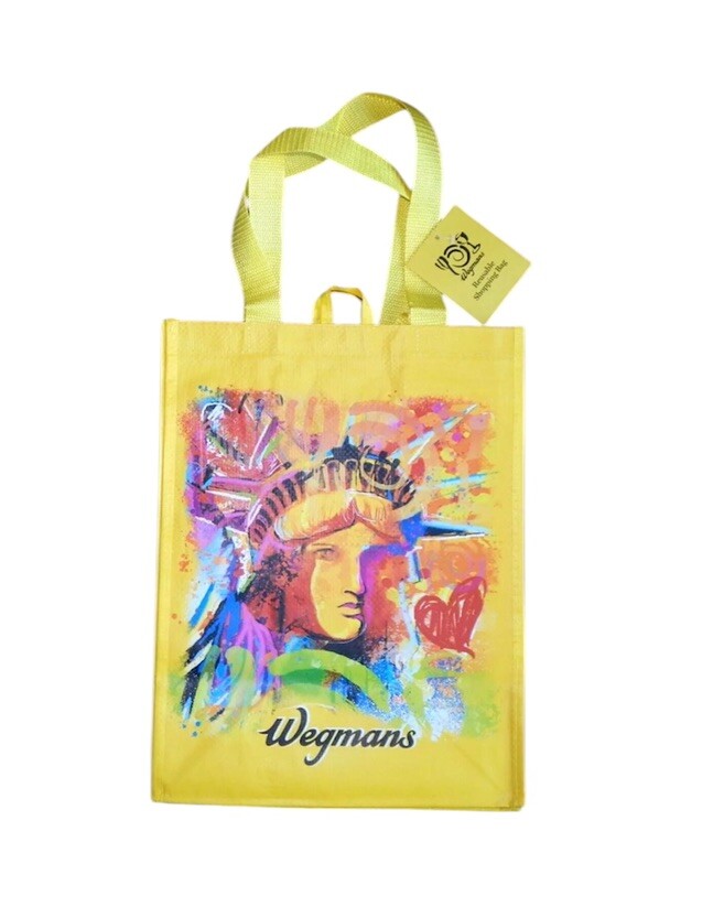 NWT WEGMANS Statue of Liberty NYC Pop Art Reusable Shopping Bag Plastic Support