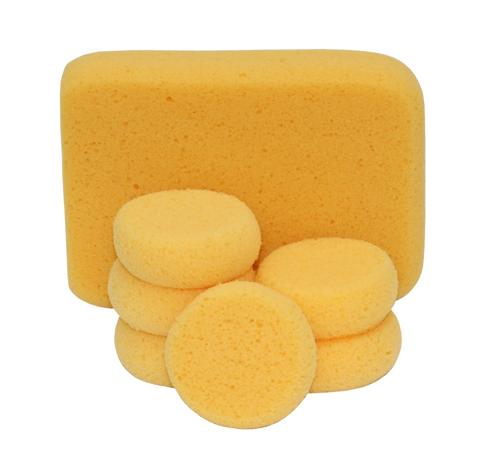 Sponge Assortment – Includes 6 Synthetic Sponges 2.5″ and 1 Large Grout Sponge