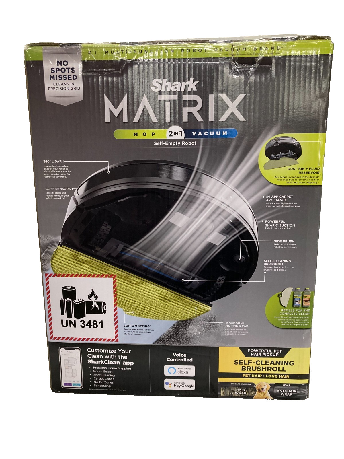 Shark MATRIX 2-in-1 Self-Empty Robot Mop & Vacuum UR2450WS Black