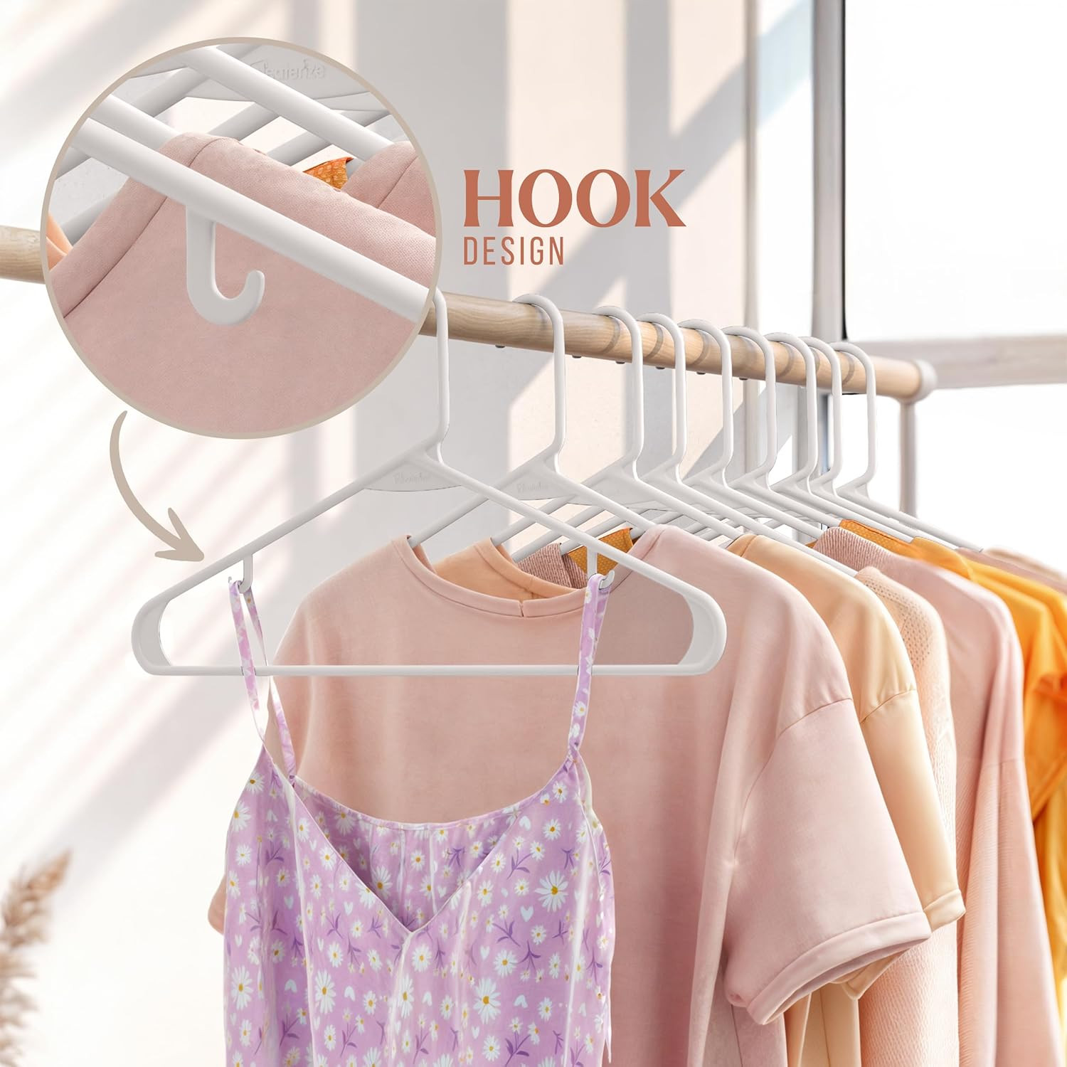 Plastic Hangers 20 Pack White – Clothes Hangers – Makes the Perfect Coat Hanger