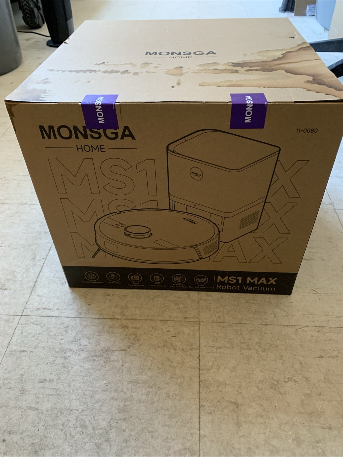 MONSGA MS1 Max Robot Vacuum Cleaner with Mop Function, 3.5 L Vacuum Cleaner