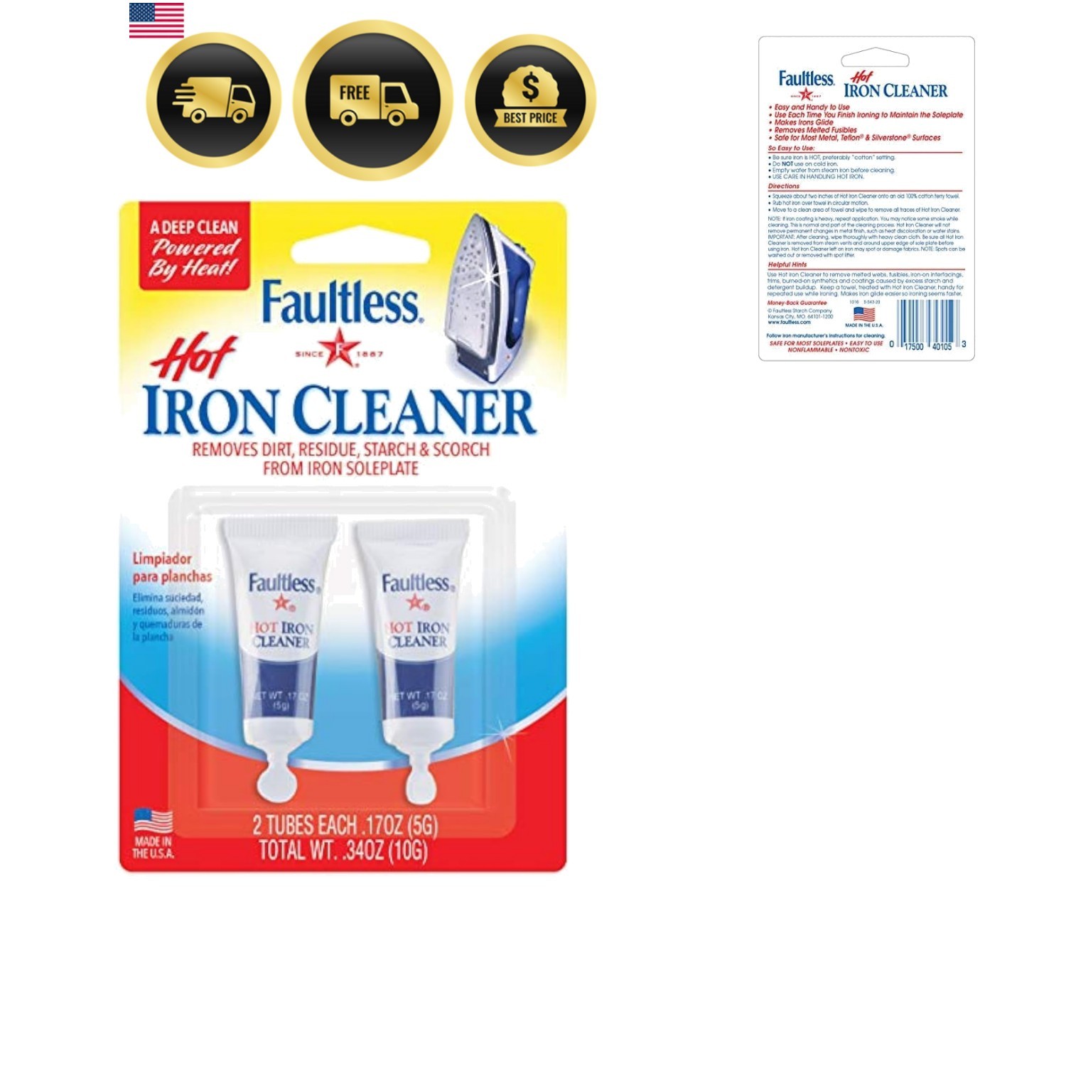 Hot Iron Cleaner Non-Toxic Steam Iron Cleaner Removes Melted Fabrics Glue Lim…