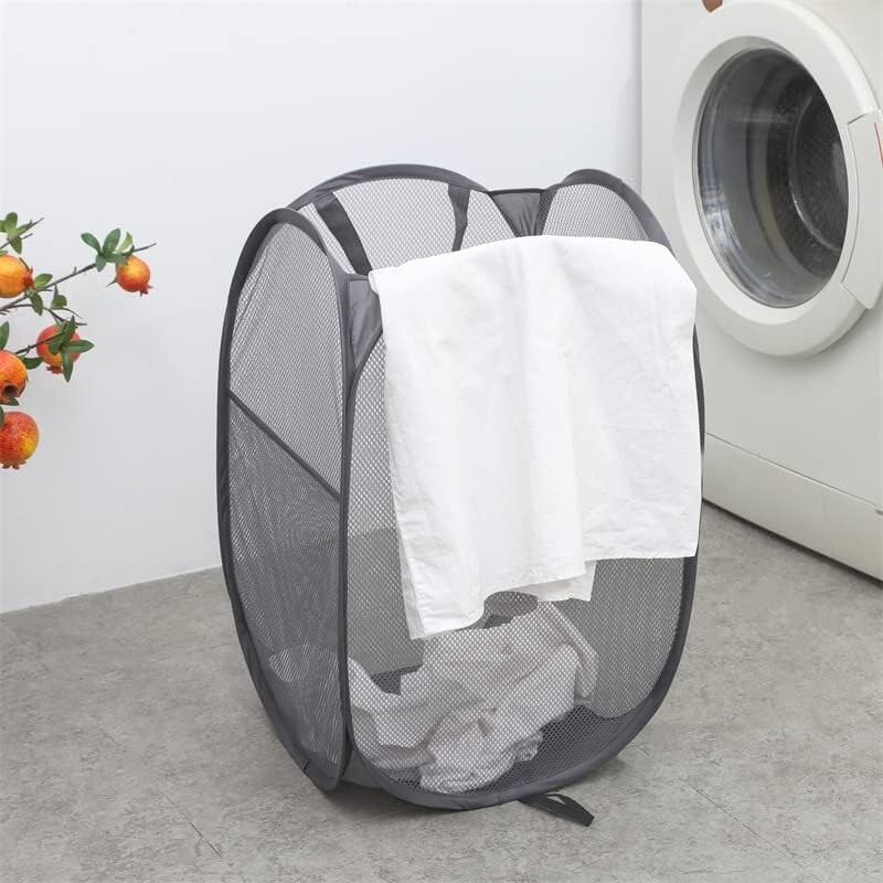 2 Pack Pop Up Collapsible Laundry Baskets, Foldable Mesh 14″L x 14″W x 24″H