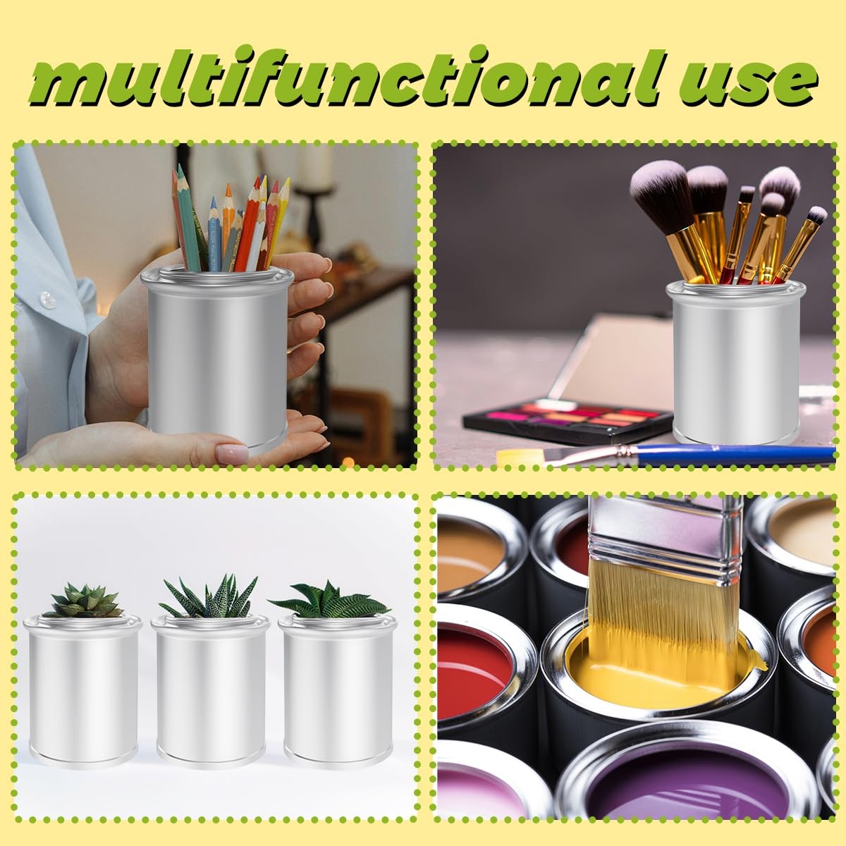 12 Pack Empty Paint Cans with Lids 1/4Pint 1/2 Cup Storage Container DIY
