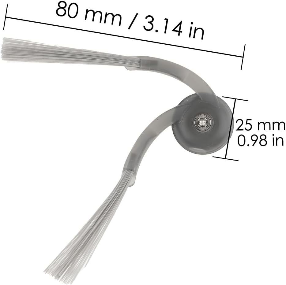 4 Pack QV 35A Replacement Side Brushes for Roborock QV 35A QV 35S Q10 S5 Q10 X5