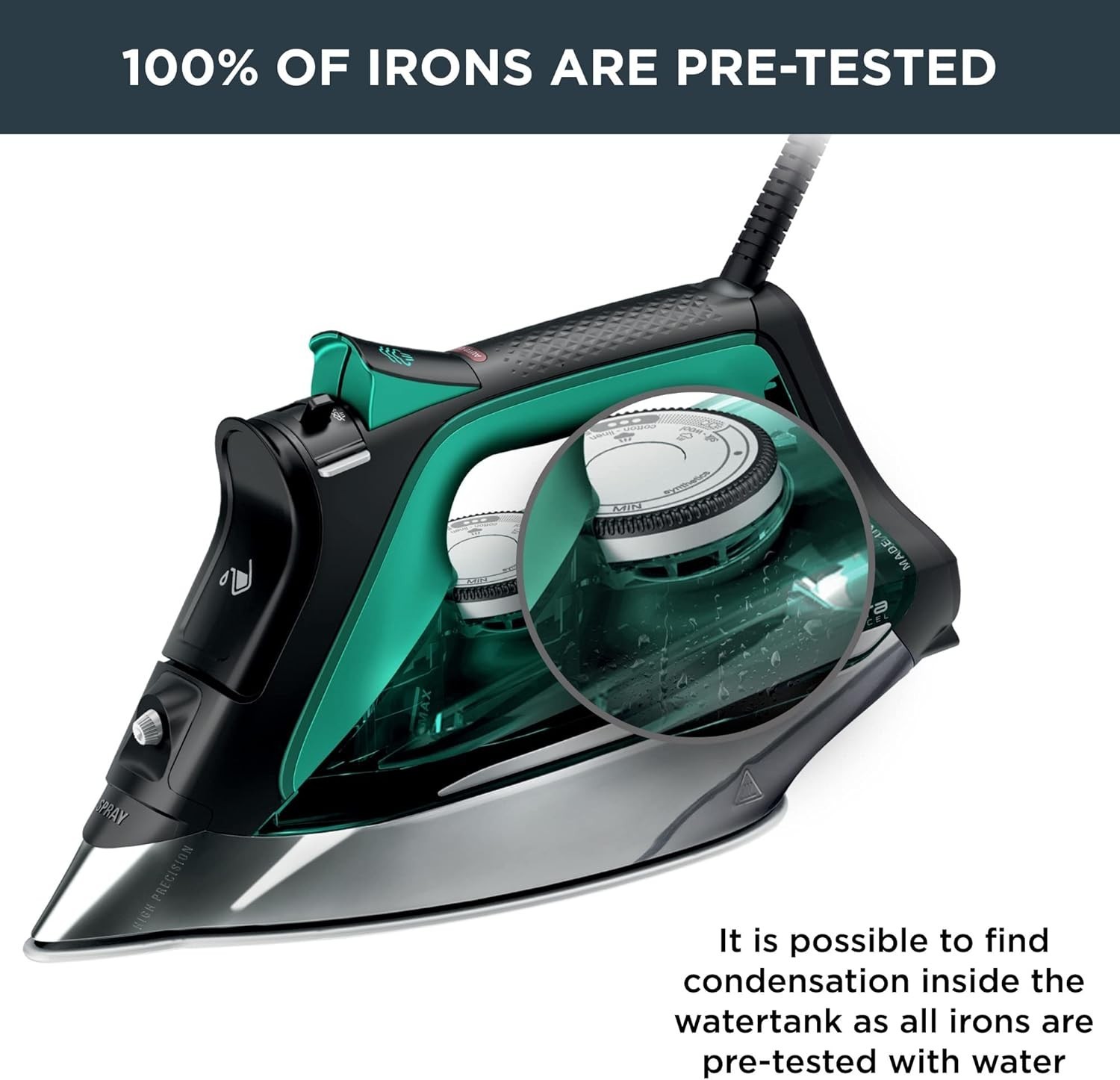 Pro Master Stainless Steel Soleplate Steam Iron for Clothes, Anti-Drip Protec…