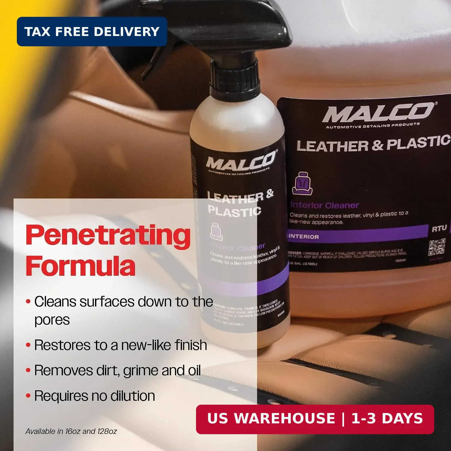 Malco Leather & Plastic Cleaner – Penetrates Deep to Remove Dirt, Grime and Oily