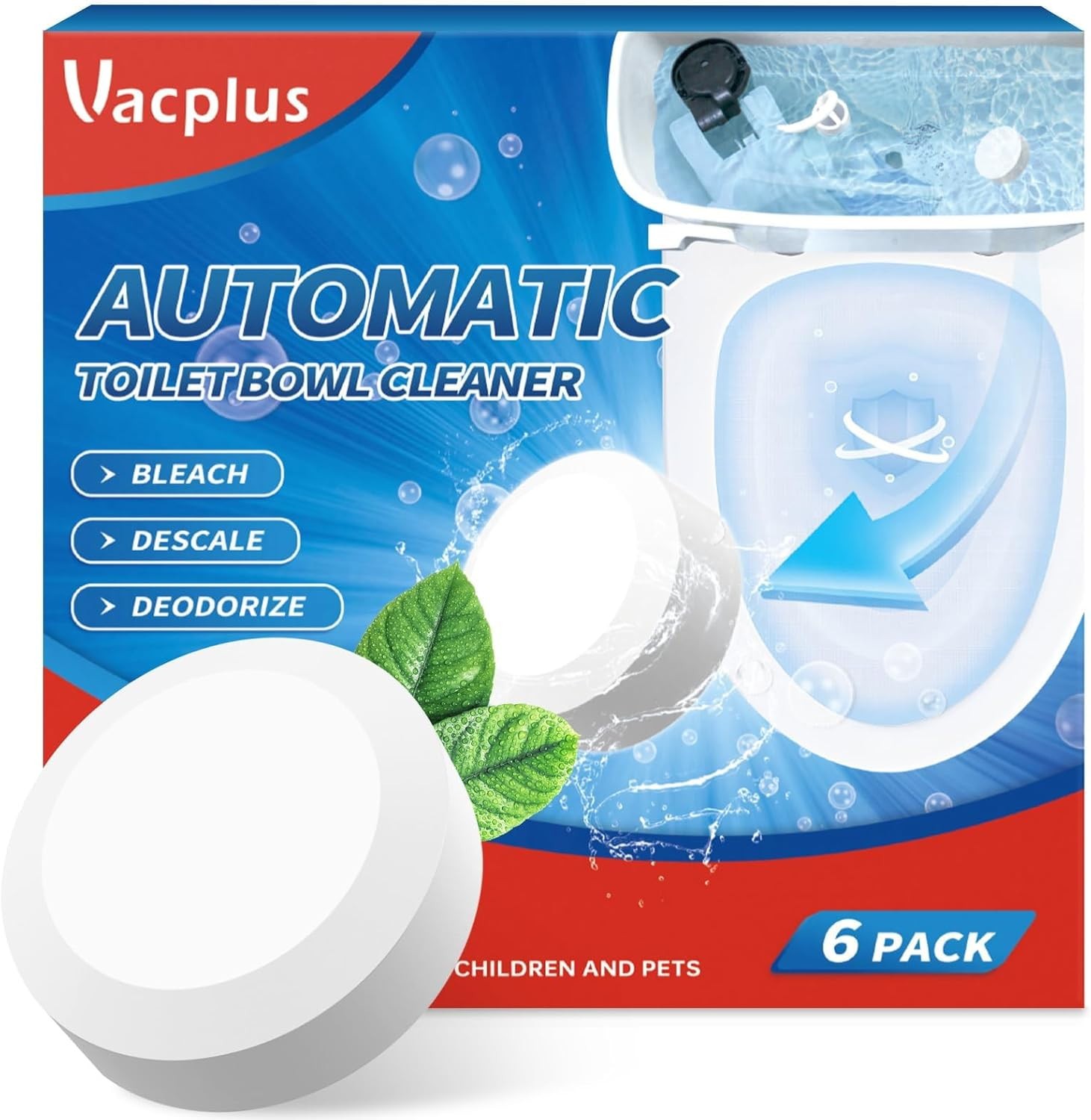 Vacplus Automatic Toilet Bowl Cleaner Tablets Toilet Tank Cleaner (Scent & Size)