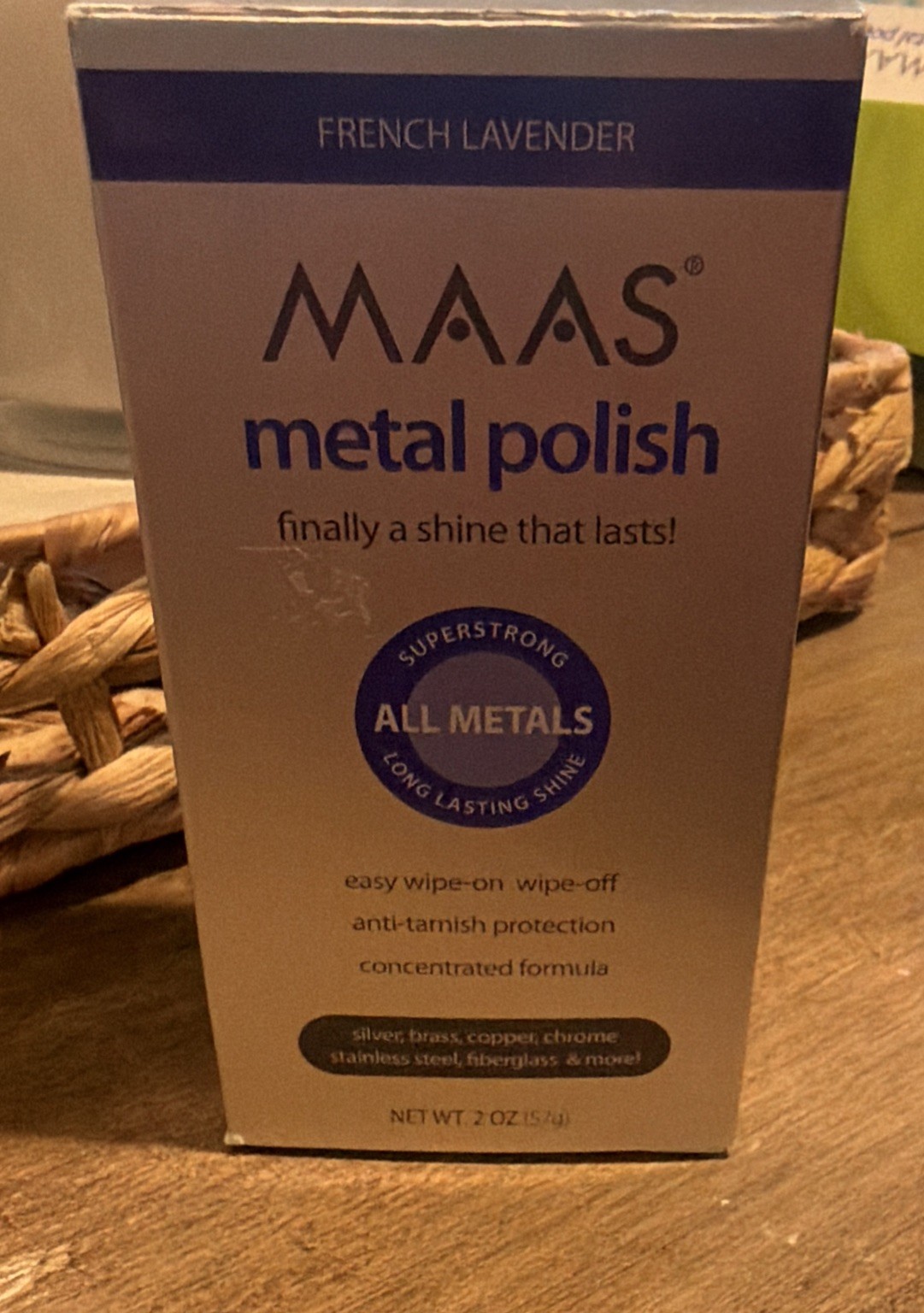 Maas Metal Polish 2 oz Tube French Lavender All Metals Multi-Surface Sealed