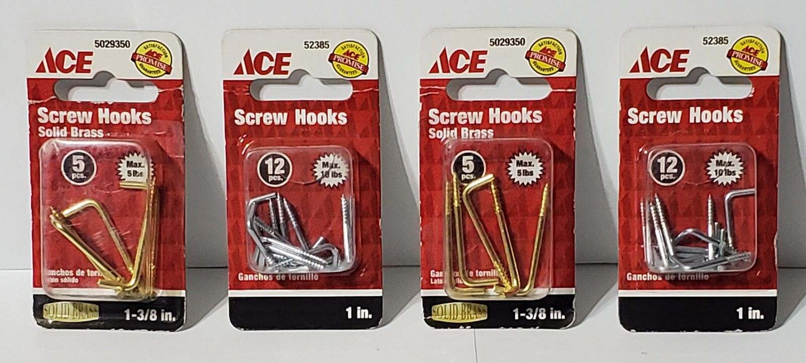 20 Miscellaneous ACE Hardware Items (Hooks, Screw Eyes, Door Stop, etc)