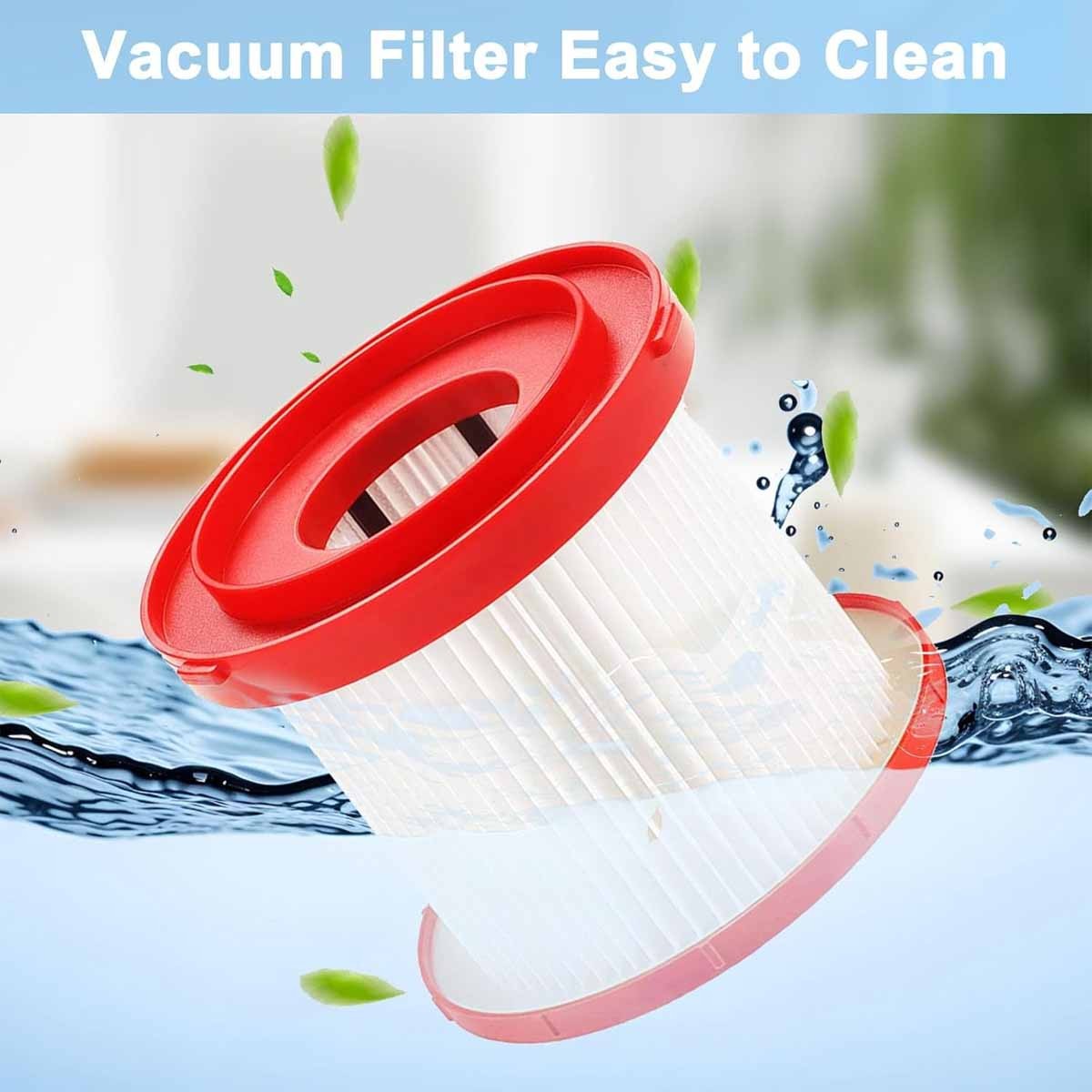 4 Pack Vacuum Filter for Milwaukee 49-90-1900 M18 M12 – Washable Reusable