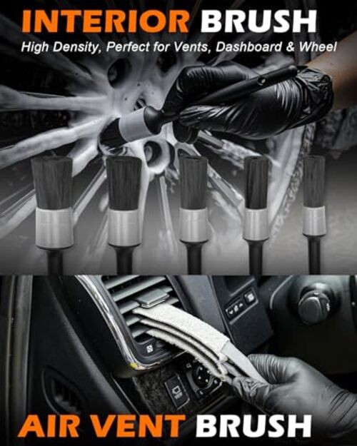 20Pcs Windshield Cleaner Tool – Car Interior Detailing Brush Kit with 200g