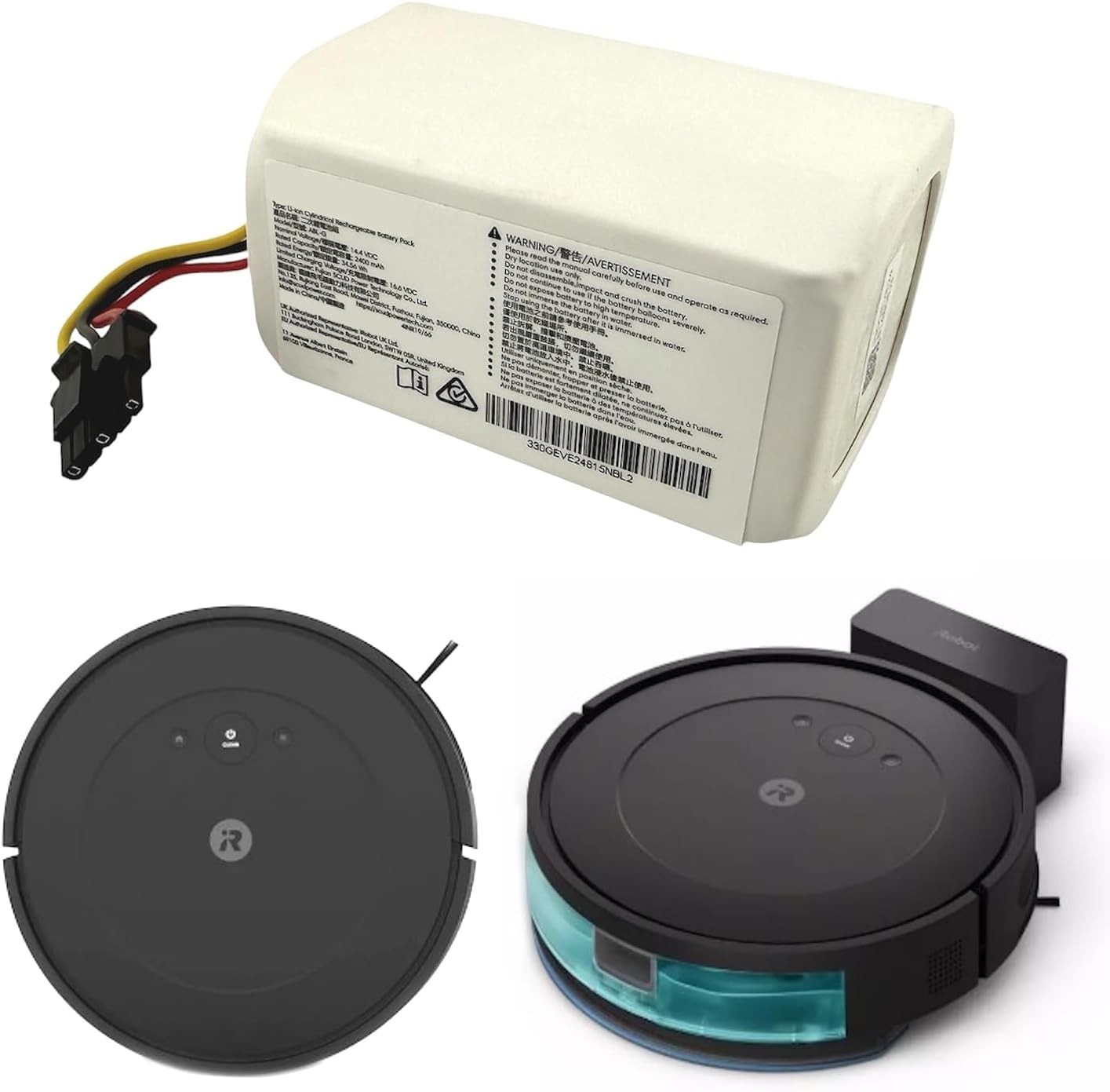 iRobot Roomba Essential RVG-Y1 RCC-Y1 Combo Robot Vacuum Battery ABL-G 2400mAh