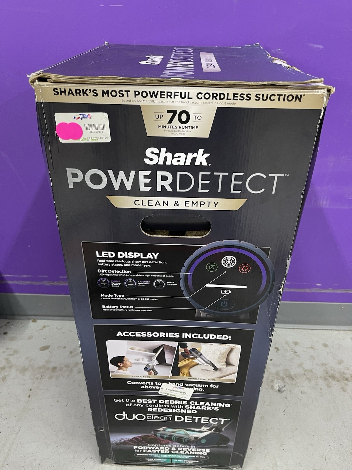 Shark PowerDetect Clean & Empty Cordless Stick Vacuum IP3150 | Open Box