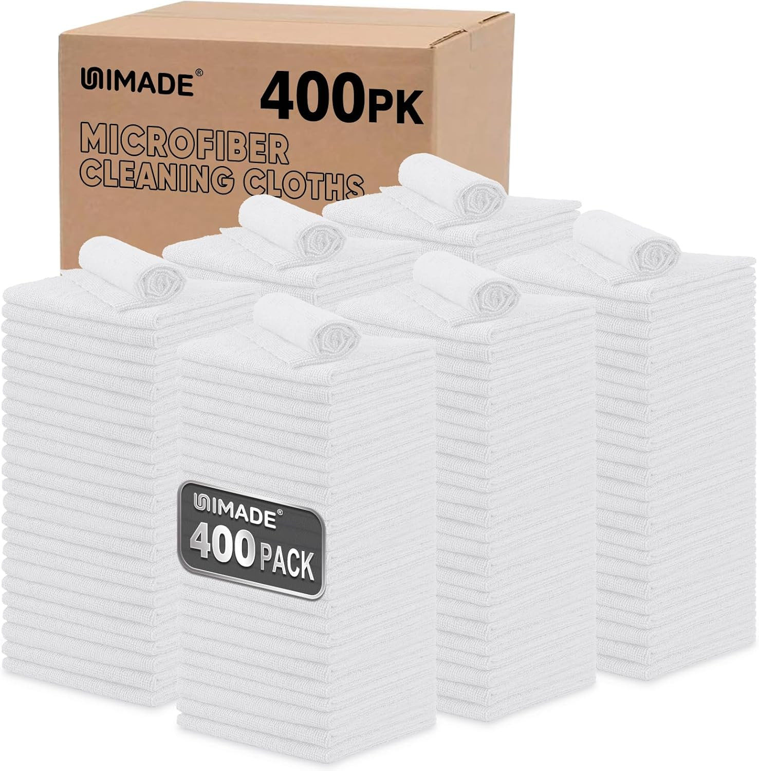 Shop Towels, 400 Pack Commercial Grade Work Rags Microfiber Towels | for Cars Cl