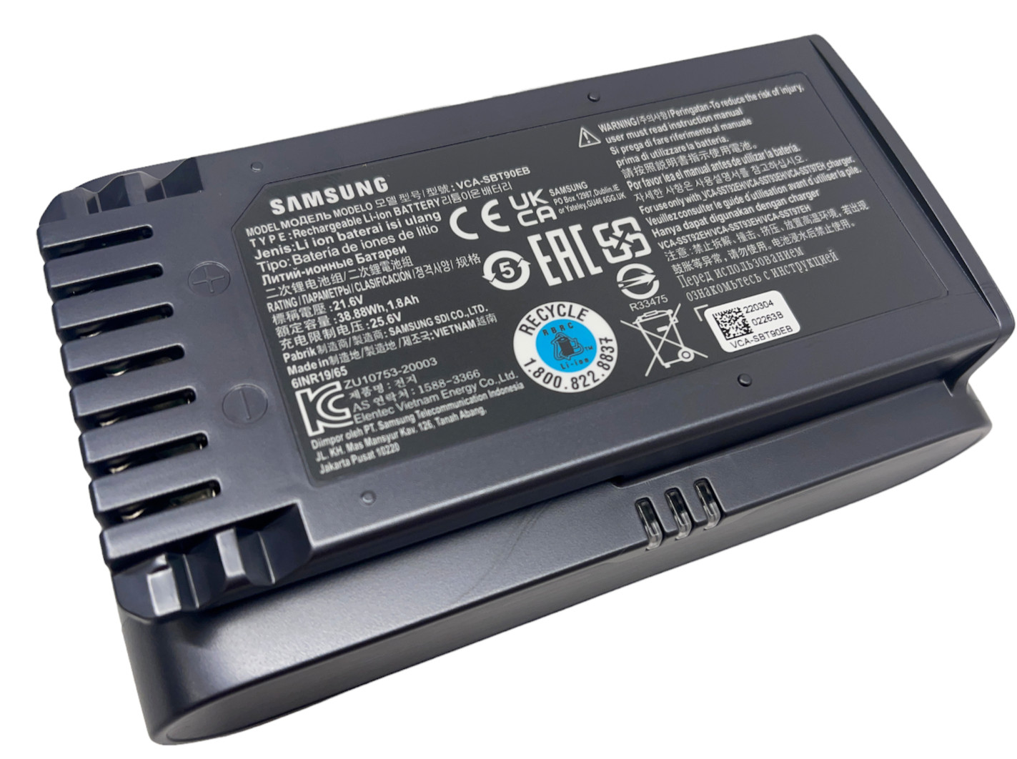 NEW Original Samsung Battery VCA-SBT90EB for Jet 60, 70, 75 Vacuum 21.6V 38.88Wh