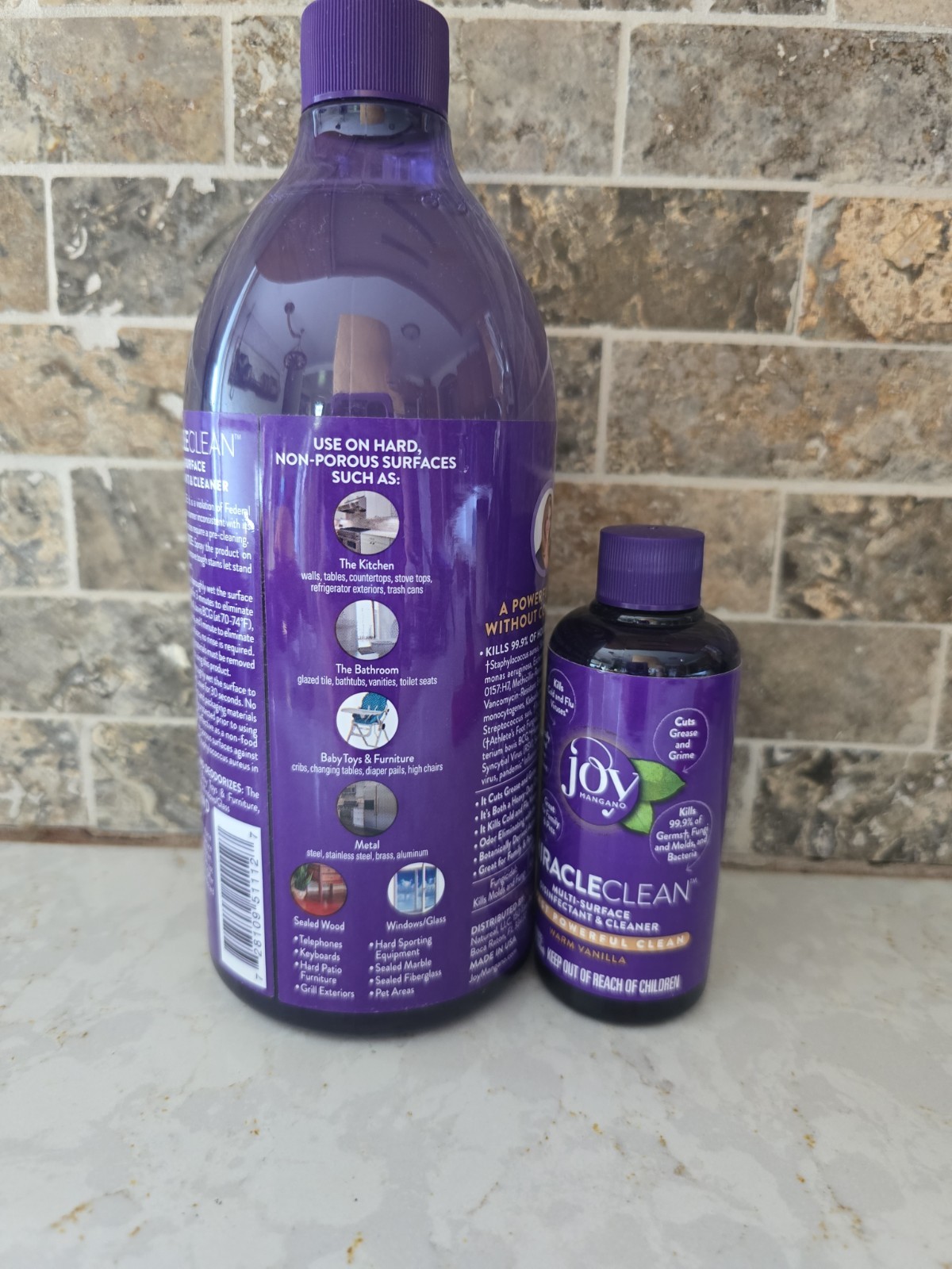 Joy Mangano Miracle Clean Warm Vanilla 28 Fl oz Multi Surface Cleaner/3.4 Oz