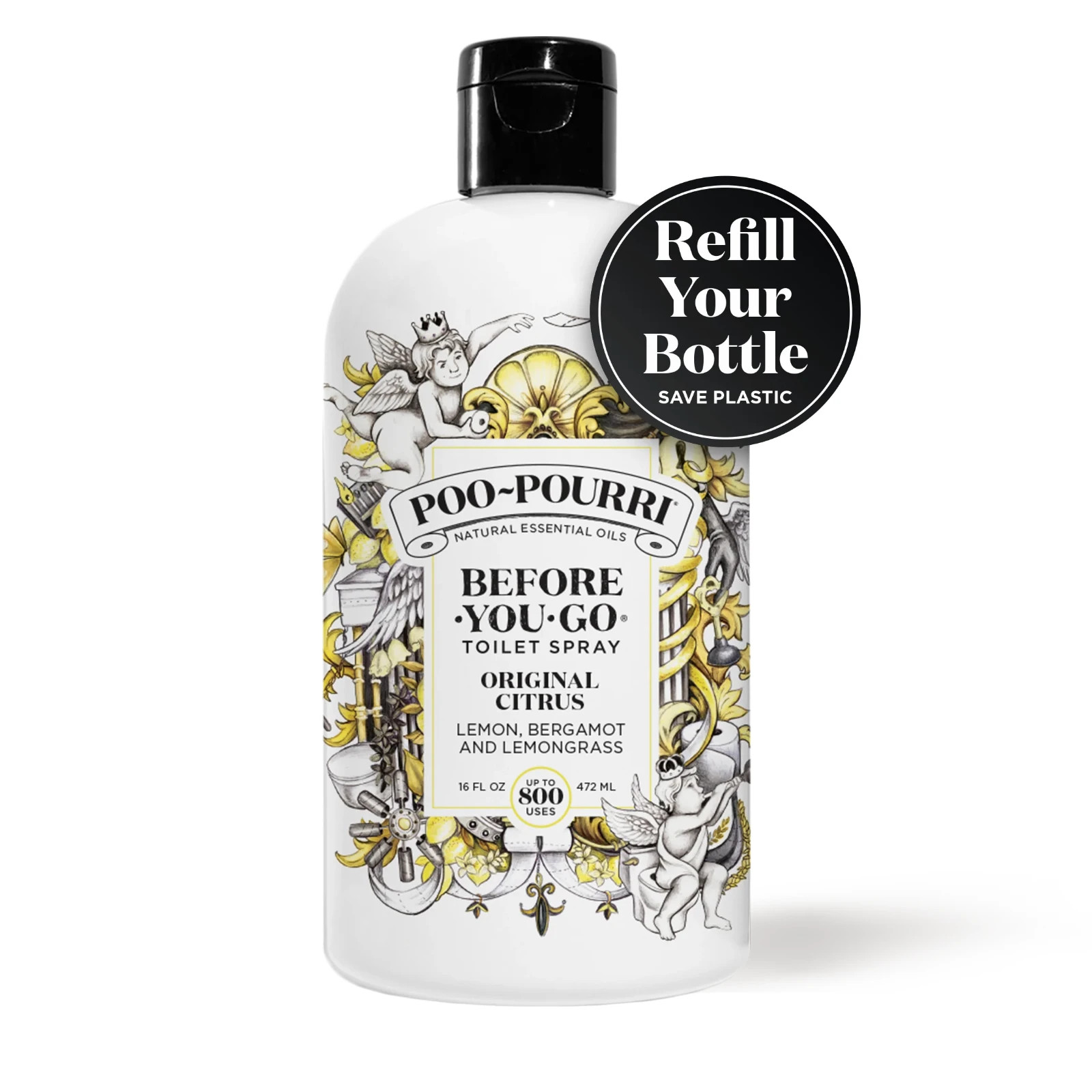 Poo-Pourri Before-You-Go Toilet Spray Original Citrus Refill Bottle 16 fl oz