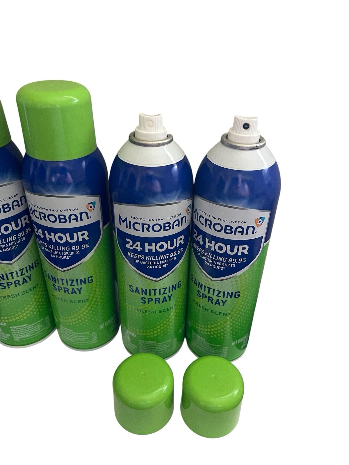 MICROBAN 24 Hour Sanitizing Spray – Fresh Scent – 15oz (4-Pack) NEW