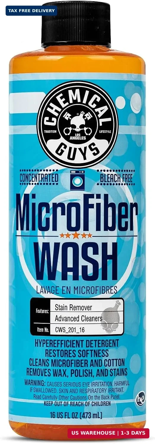Chemical Guys Microfiber Wash & Towel Detergent, Deep Cleans, 16 oz | Concentrat