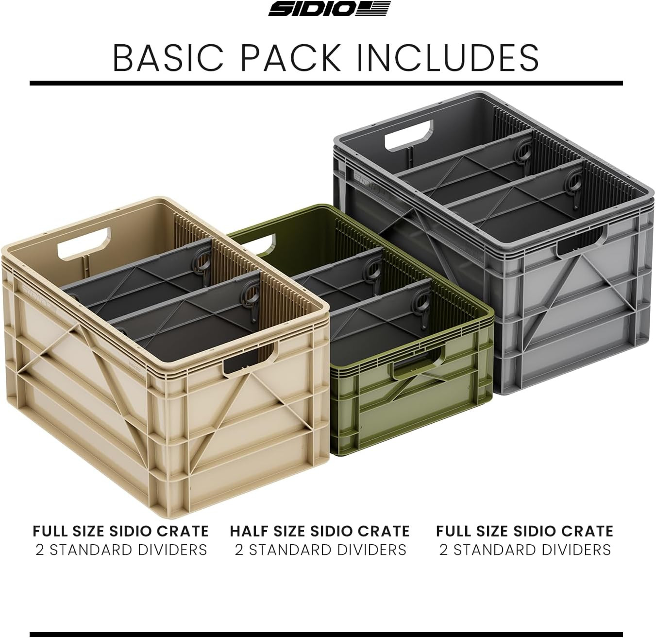 Basic Pack, Heavy Duty Stackable Storage Bins, Camo Variety Pack | Includes 2 Fu