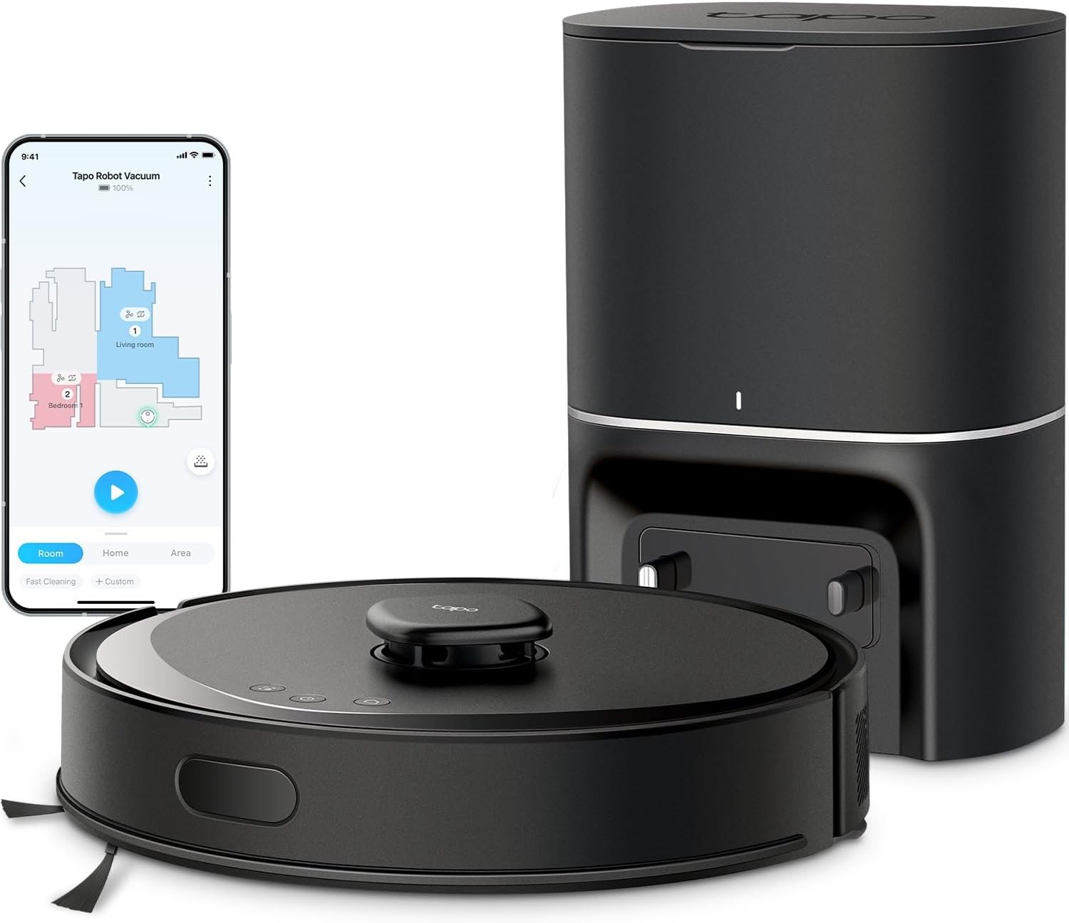 6000Pa Robot Vacuum Mop 3.5L Self Empty Station LiDAR 180min APP Remote Control