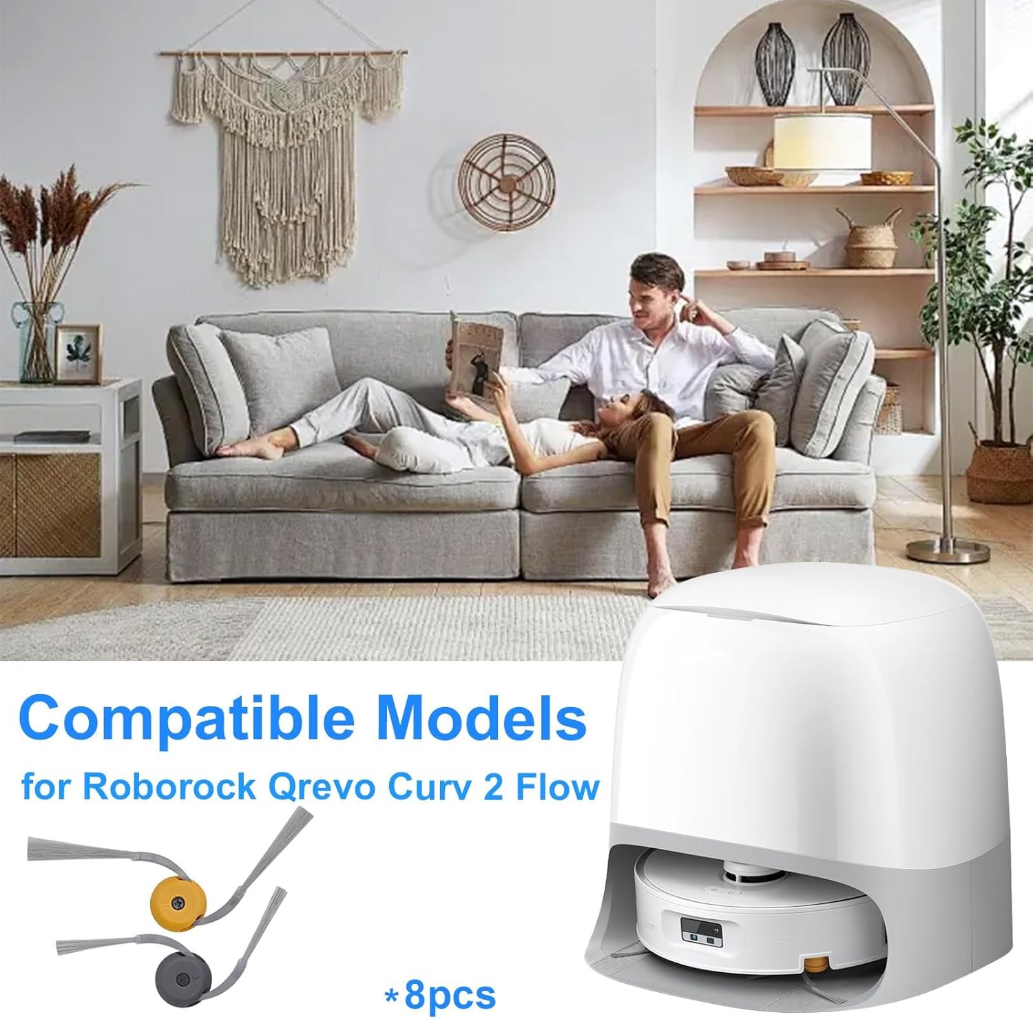Side Brush Accessorie for Roborock Qrevo Curv 2 Flow Vacuum Cleaner Qrevo Curv