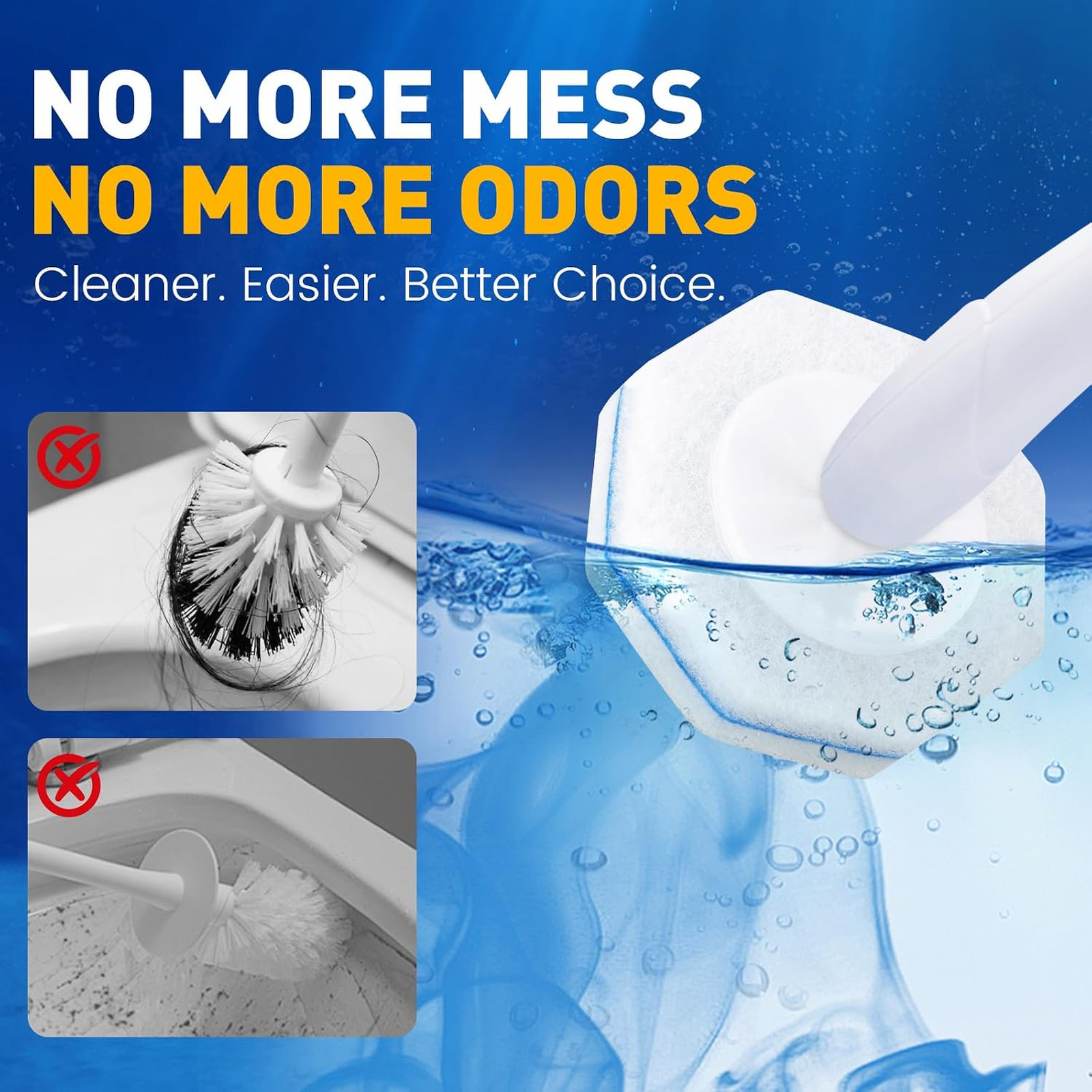 Toilet Brush Refills 20 Pack Disposable Cleaning Pads Textured Replacement Heads