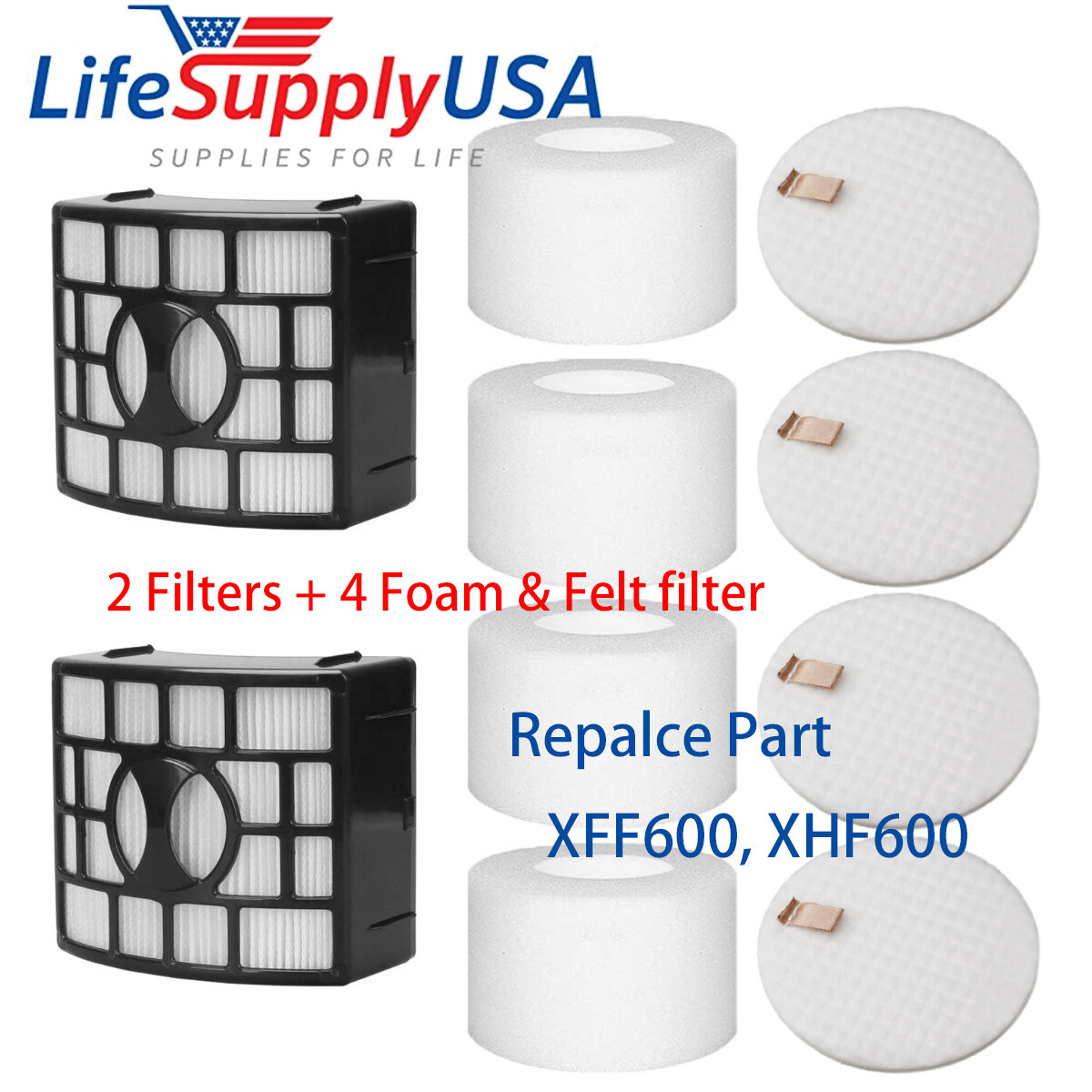 2 HEPA+ 4 Foam&Felt Filter for Shark Vacuum NV601,NV611,NV770,NV771,UV700,ZU701
