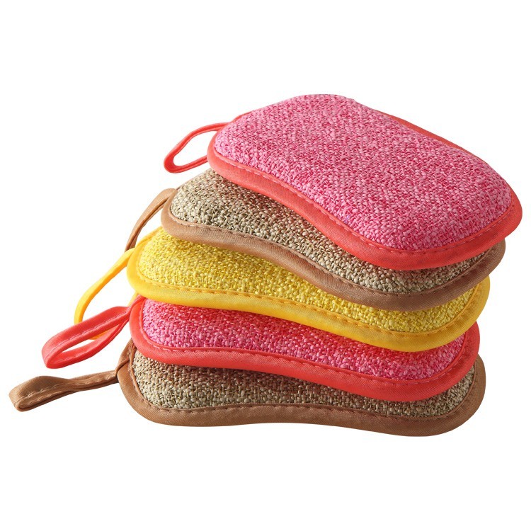 Bearfamily 5 pk branded Scouring Pad double-sided kitchen microfiber sponge
