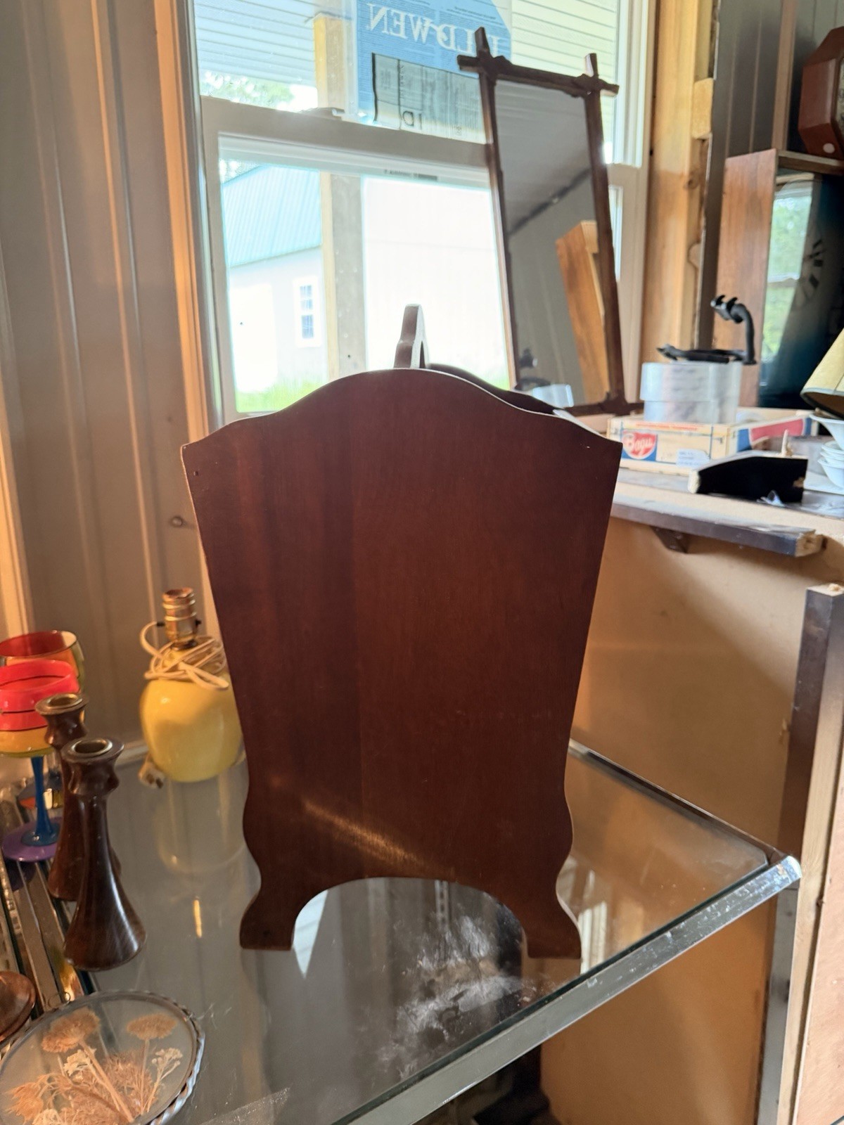 Vintage Solid Wood Large Sturdy Magazine Rack