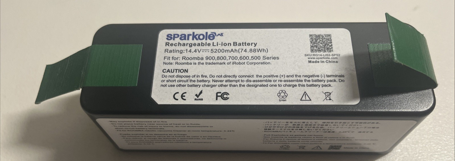 SPARKOLE 5200mah 14.4V li-ion battery for irobot roomba vacuum 900,800,700,600,5