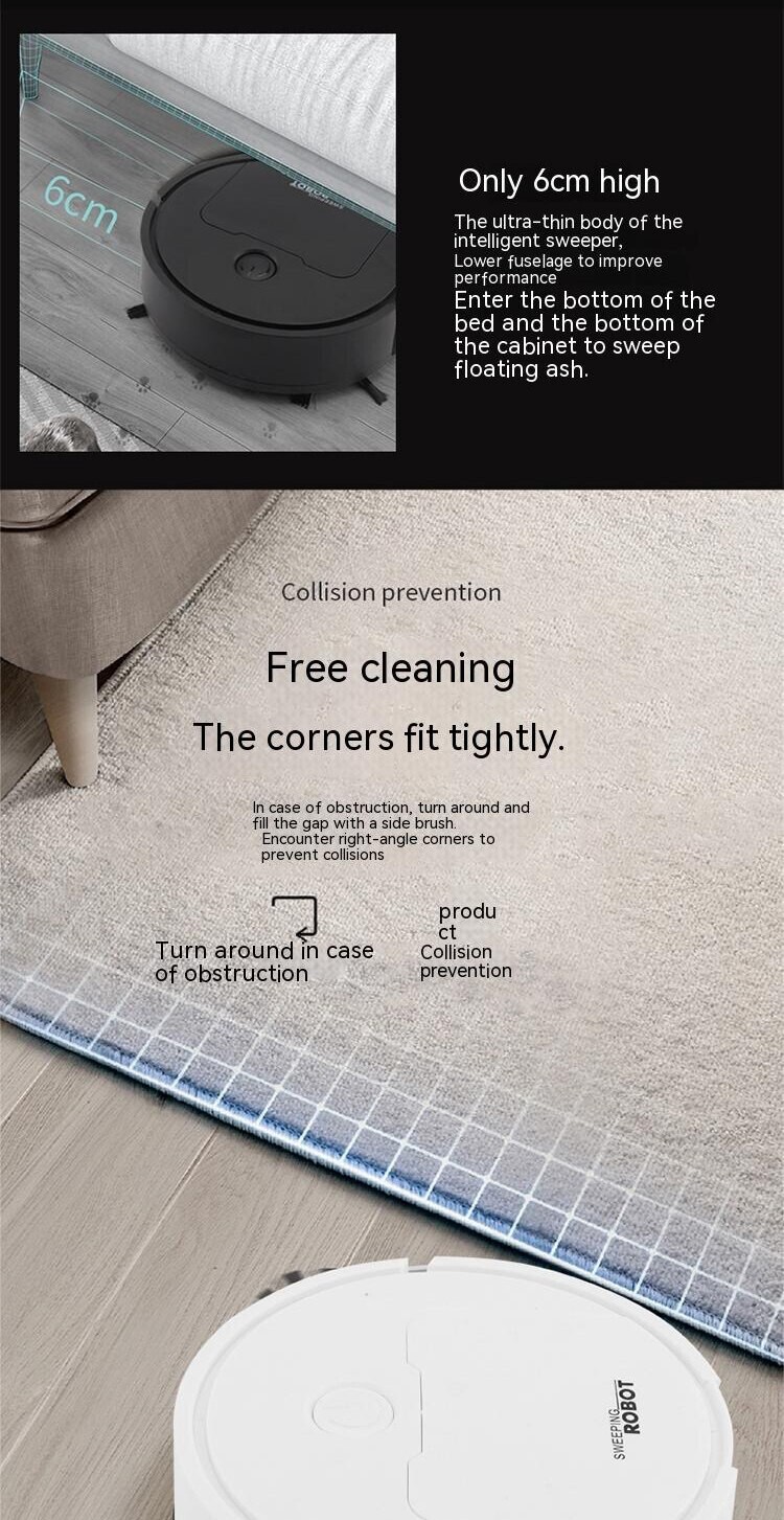 Mini Intelligent Robot Vacuum Sweeper- 40 min Running Time