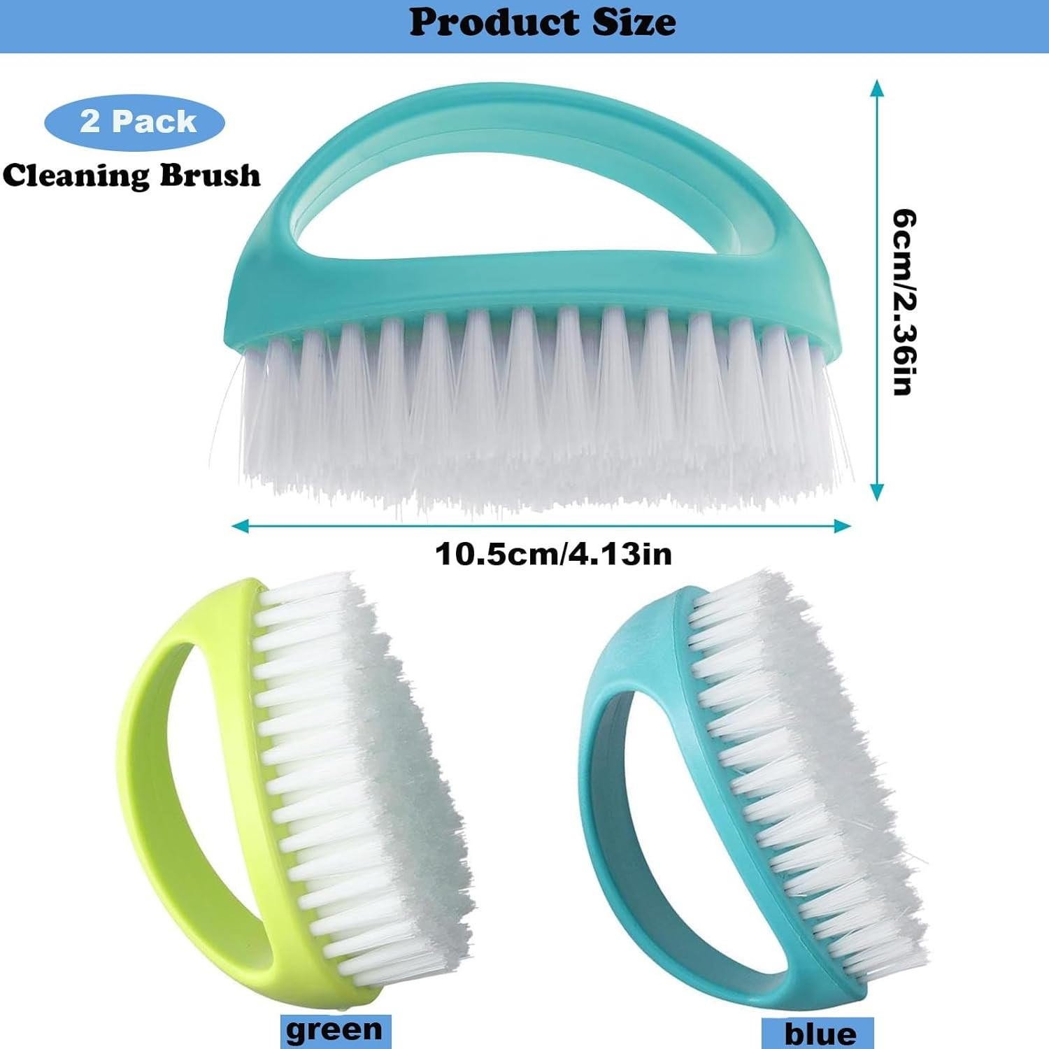 2 Pack Small Scrub Brush Nylon Bristle Grout Tile Sink Kitchen Cleaning