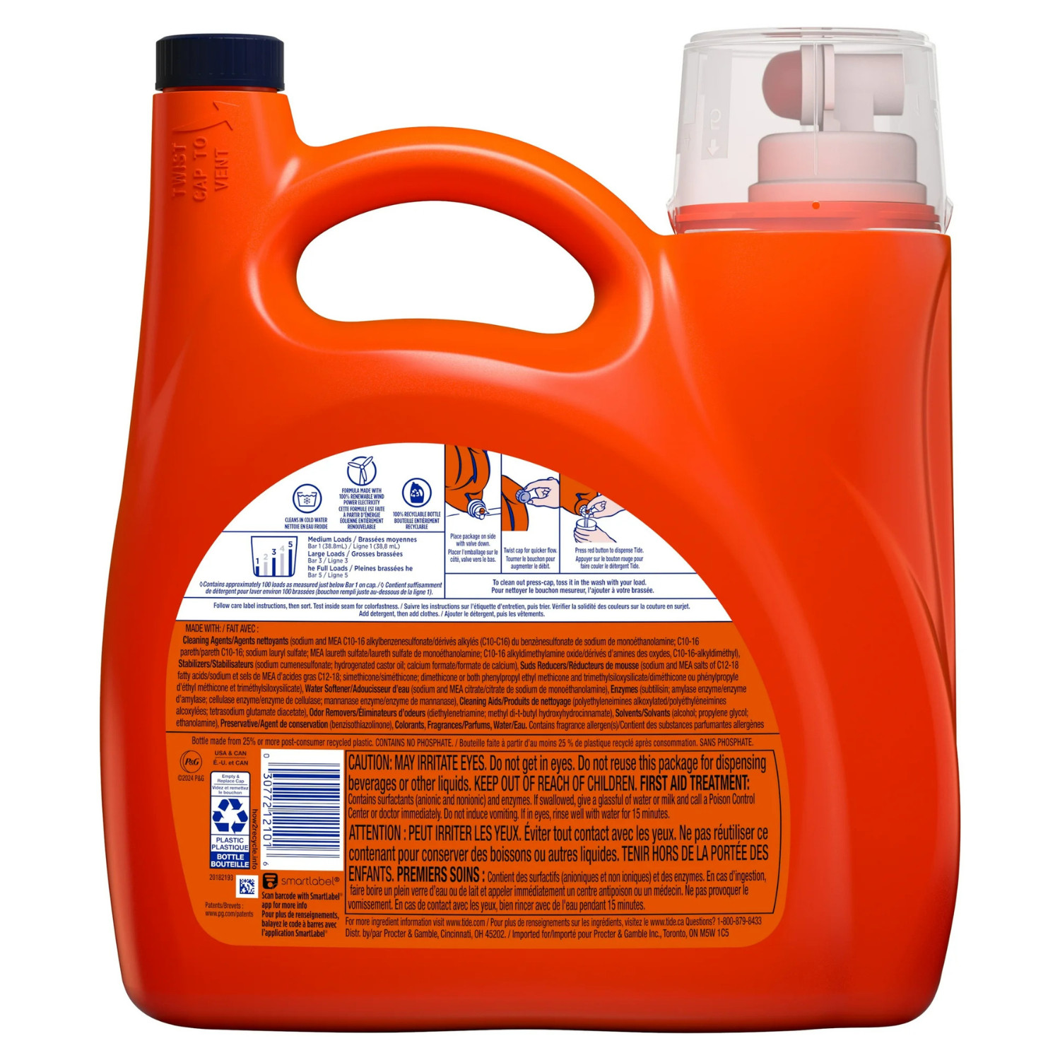 (2 Pack) Tide Original HE Laundry Detergent 100 Loads 125 -fl oz