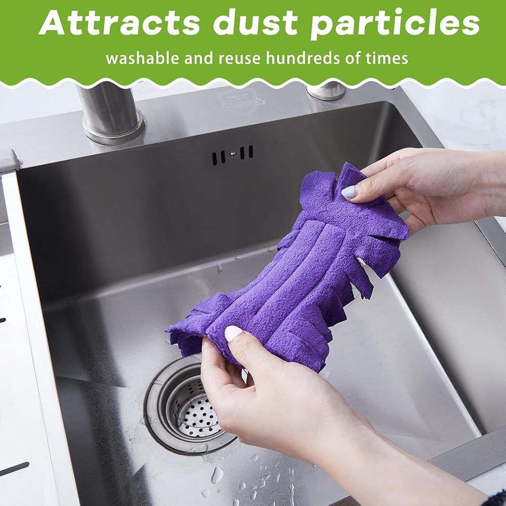 10 Pack Fleece Duster Refills 360° Reusable Duster Refills for Swiffer Washable