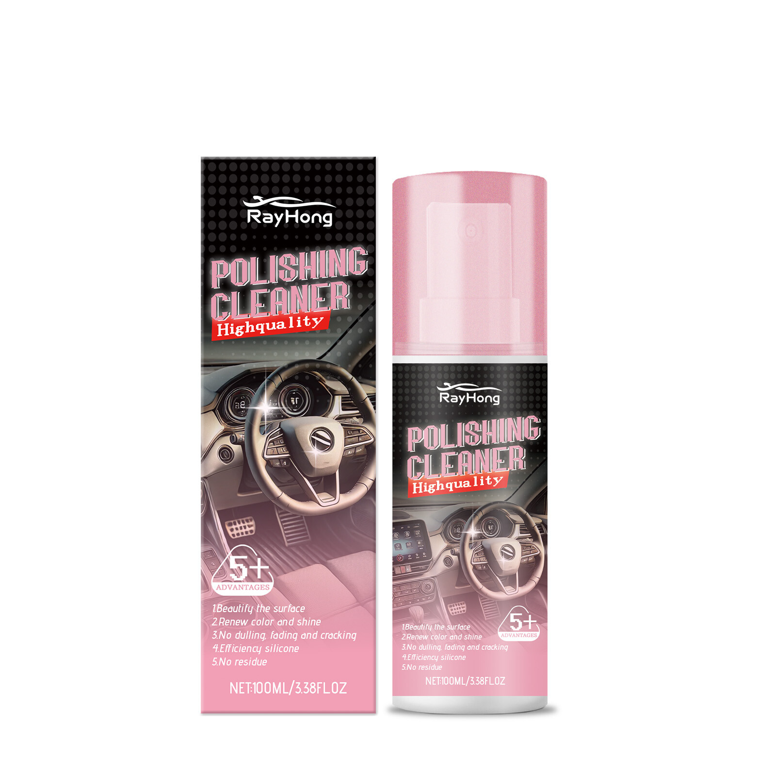 3x Polishing Cleaner Cars Interior Car Interior Detailer & Cleaner 100ml