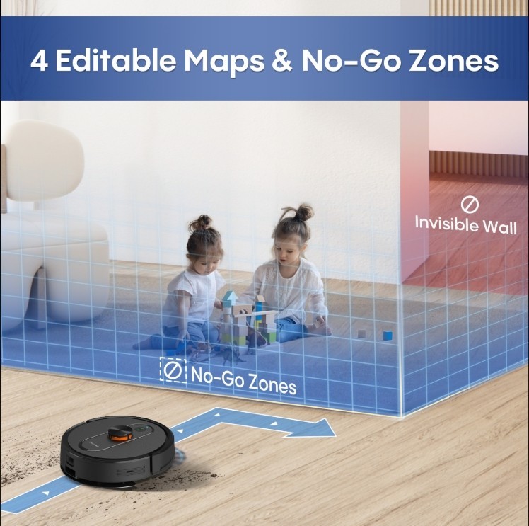 Bagotte Robot BL20 Pro Robot Vacuum and Mop Robotic Vacuum with Mapping, Self-E