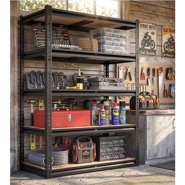 UBERLYFE Garage Storage Shelves Heavy Duty 2400 lbs, 72″H Metal Storage Shelves