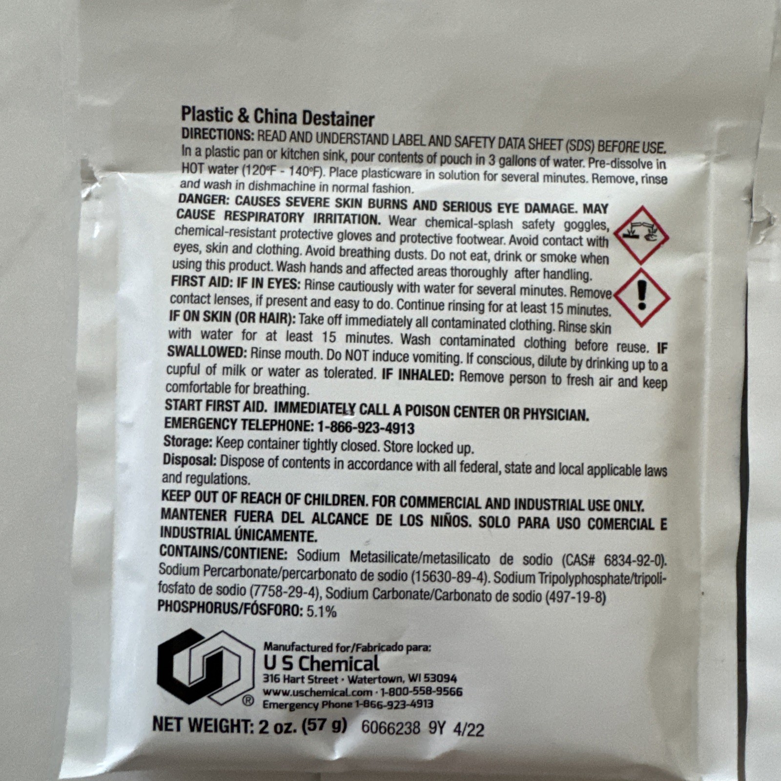 3x Array Powered Plastic China Destainer | 2oz Packs – Cleaning Product