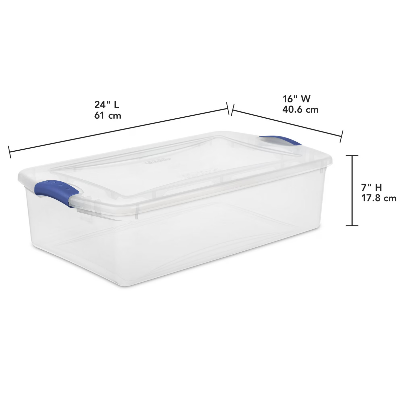 (2 pack) Sterilite 32 Quart Medium Latching Storage Bin, Clear Plastic Storage