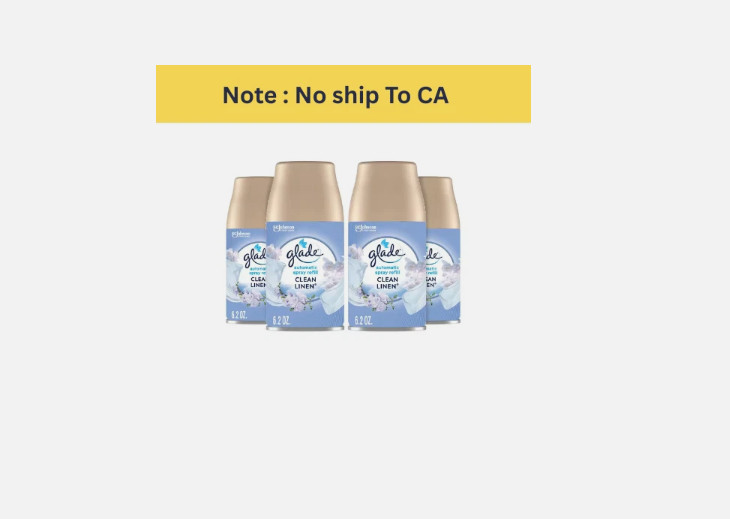 Glade Automatic Air Freshener Refill Clean Linen 6.2oz 4-Pack Odor Eliminator