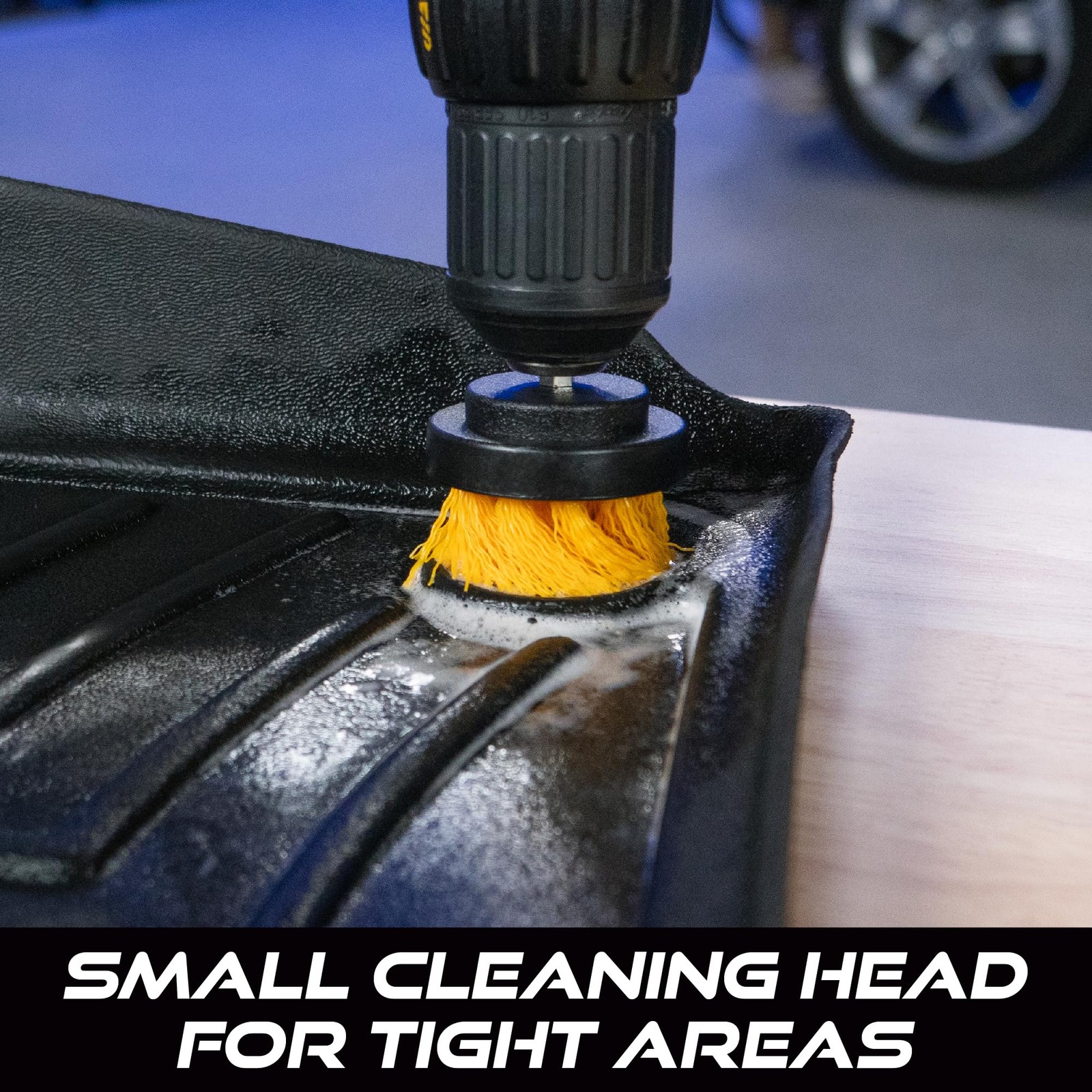 Drill Powered Carpet Cleaning Brush Auto Interior Scrub Brush 2 Pack