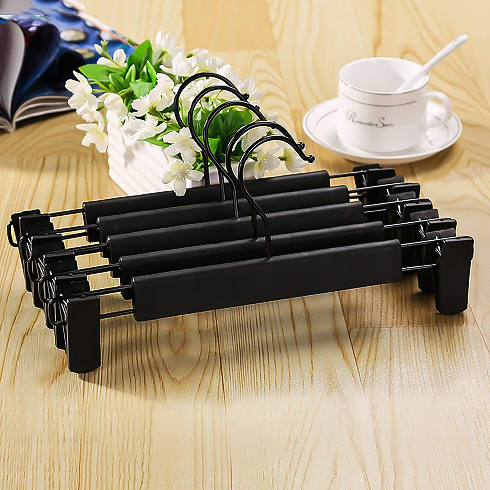 10-60 Plastic Pants Hangers W/ Adjustable Clips for Trouser Coat Garment Jeans