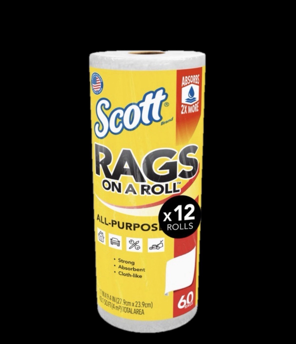 Scott® Rags On A Roll™ All-Purpose Towels ~ 12 Rolls 720 Total Sheets ~ 11”x9.4”