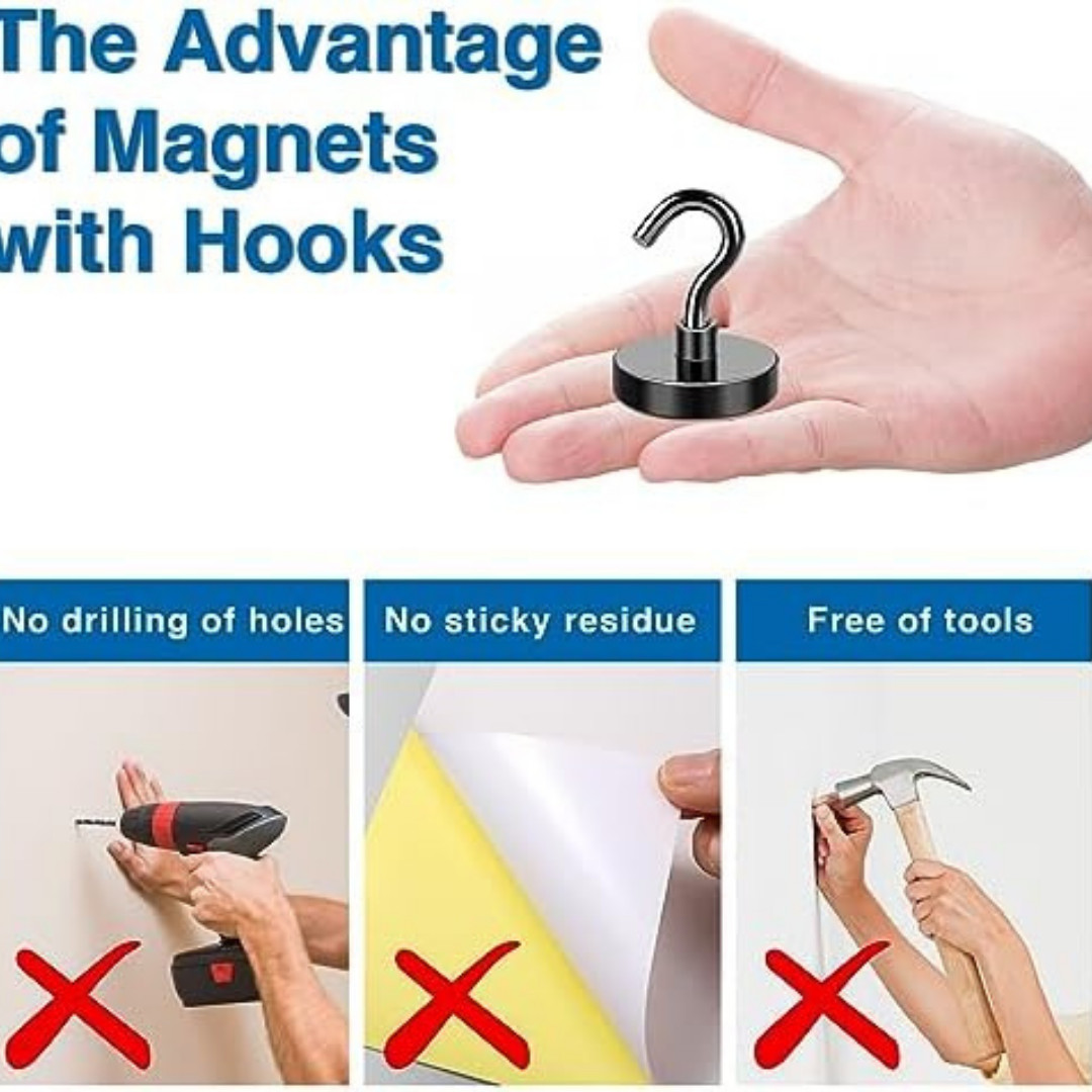 10 Pack LBS Heavy Duty Magnetic Hooks Magnet Hook for Hanging, Strong Magnetic
