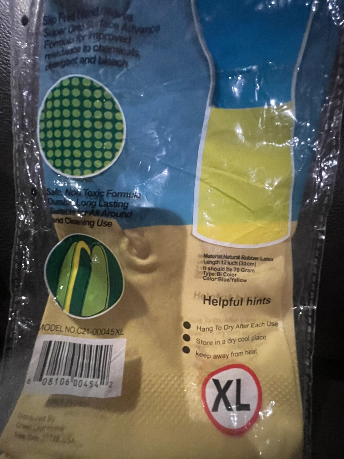 2~Pairs Multipurpose Gloves Home Green Size L /XL (100% Satisfaction Guaranteed)