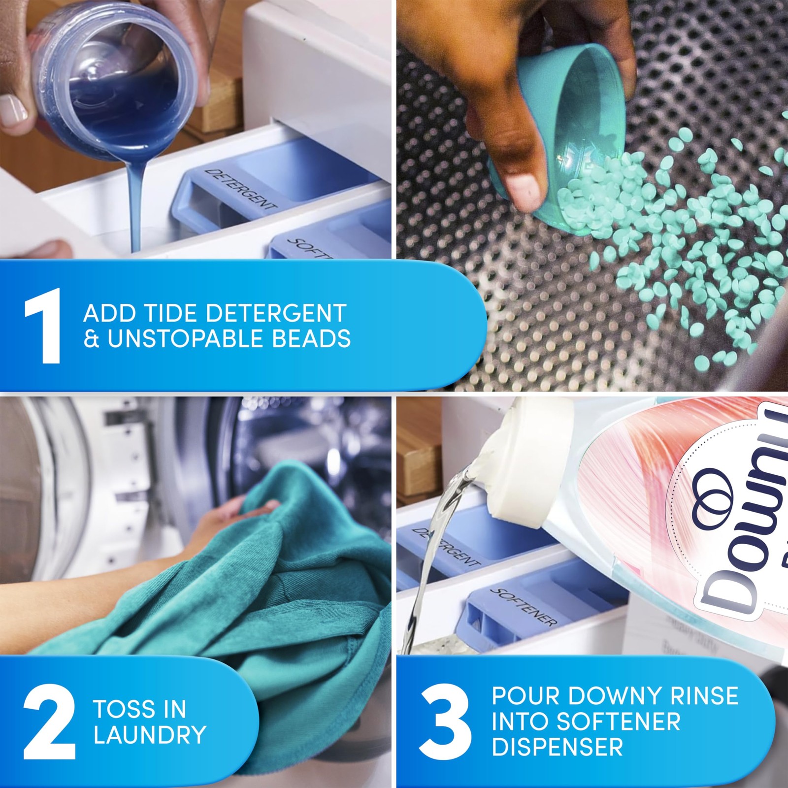 Downy Rinse Laundry Odor Remover, Spring Breeze 48 Fl Oz (Pack of 1), White