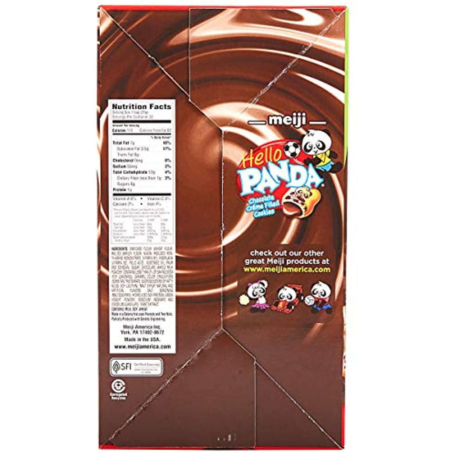 Meiji Hello Panda Chocolate Creme Filled Cookie 32-0.75oz(21g)bags